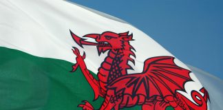 Flying Wales Flag