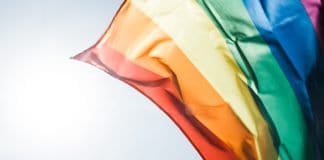 rainbow flag lgbt waving